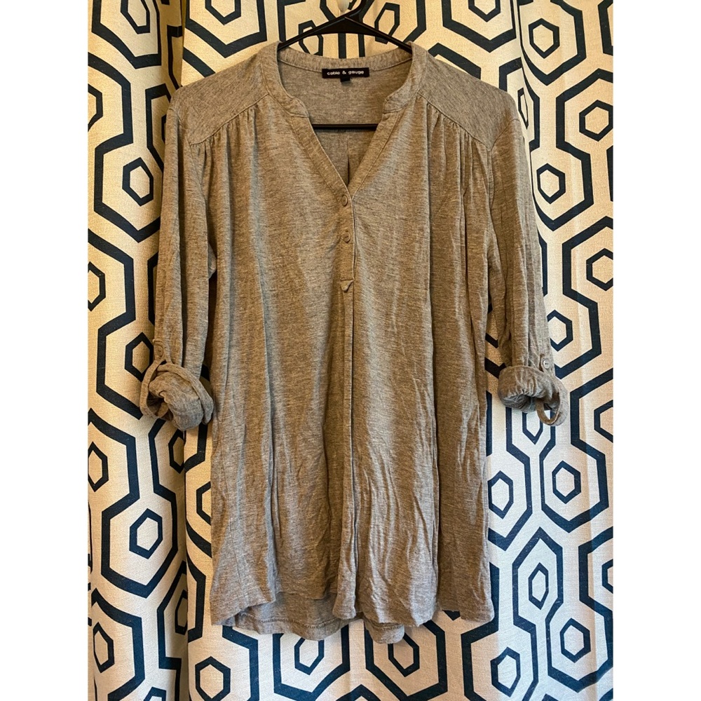 Grey Rolled sleeve shirt